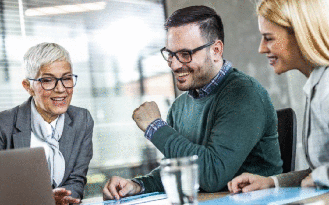 Business owner delegating to team to prepare for sale